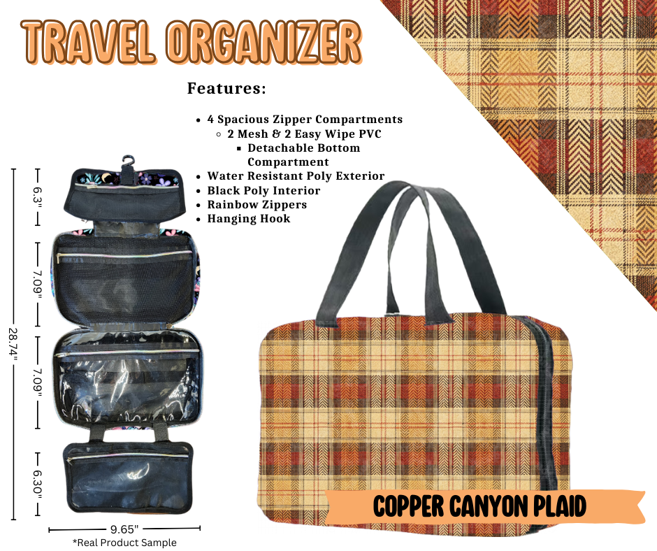 Copper Canyon Plaid Travel Organizer - Like A Duchess