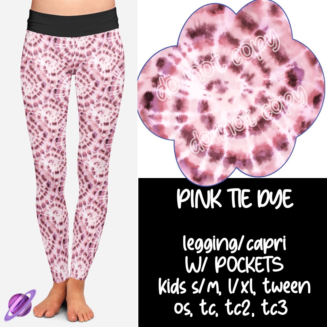 PINK TIE DYE - VALENTINE RUN 2- LEGGING - Like A Duchess