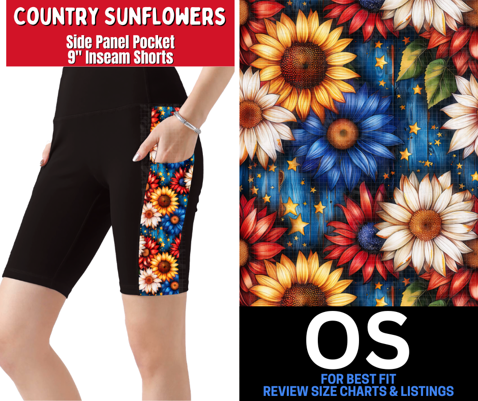 Country Sunflowers Side Panel Pocket Jamaica Shorts - Like A Duchess