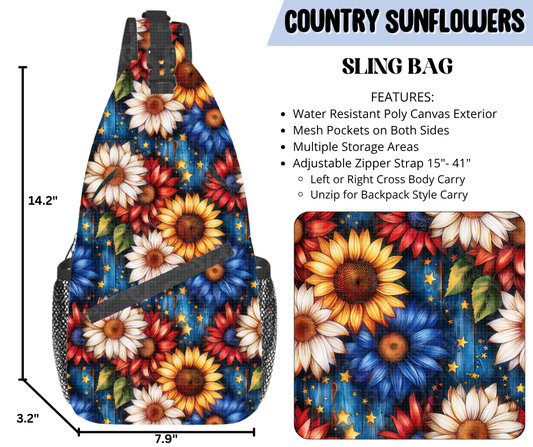 Country Sunflowers Sling Bag - Like A Duchess