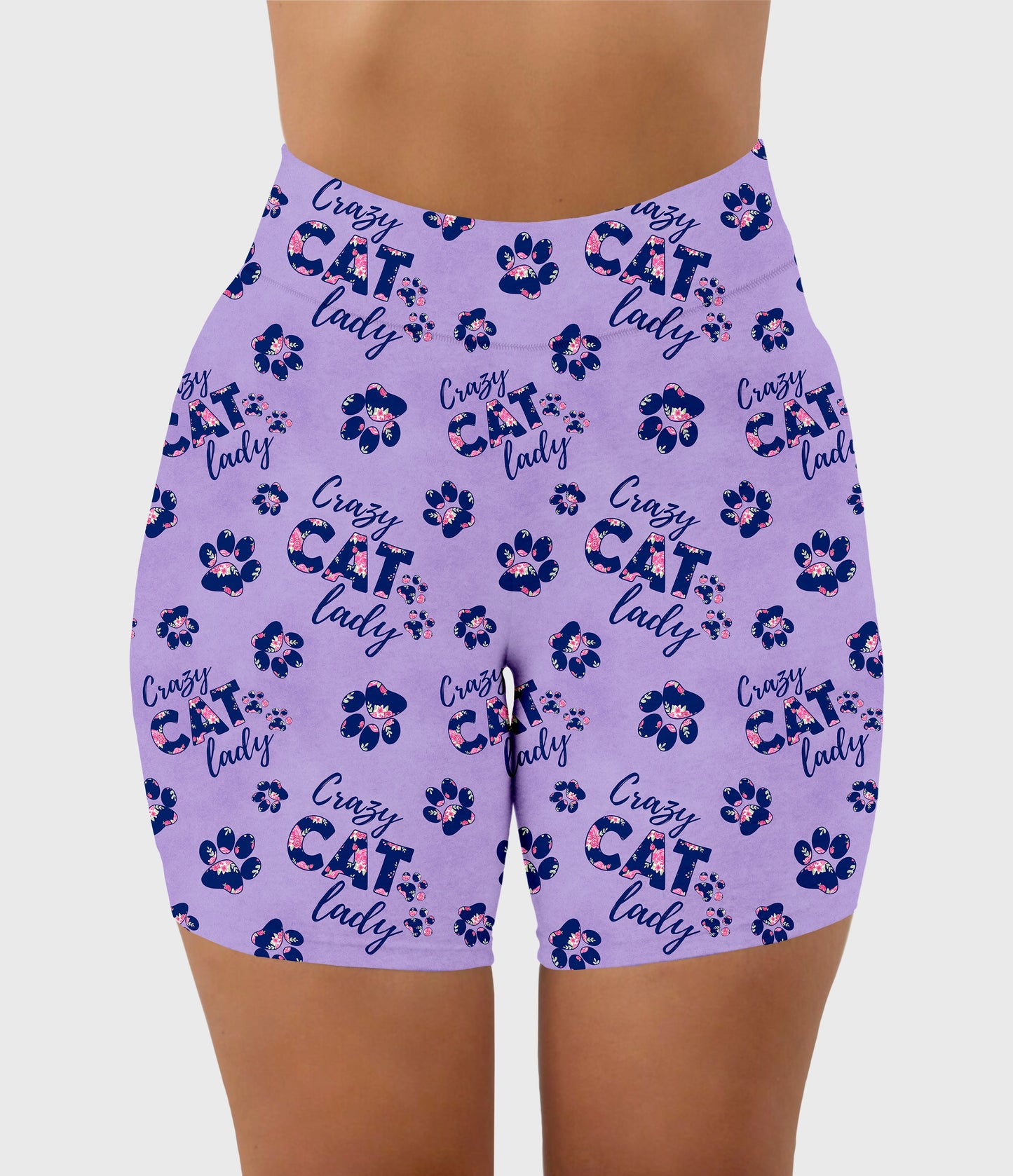 RTS - Crazy Cat Lady Biker Shorts w/ Pockets - Like A Duchess