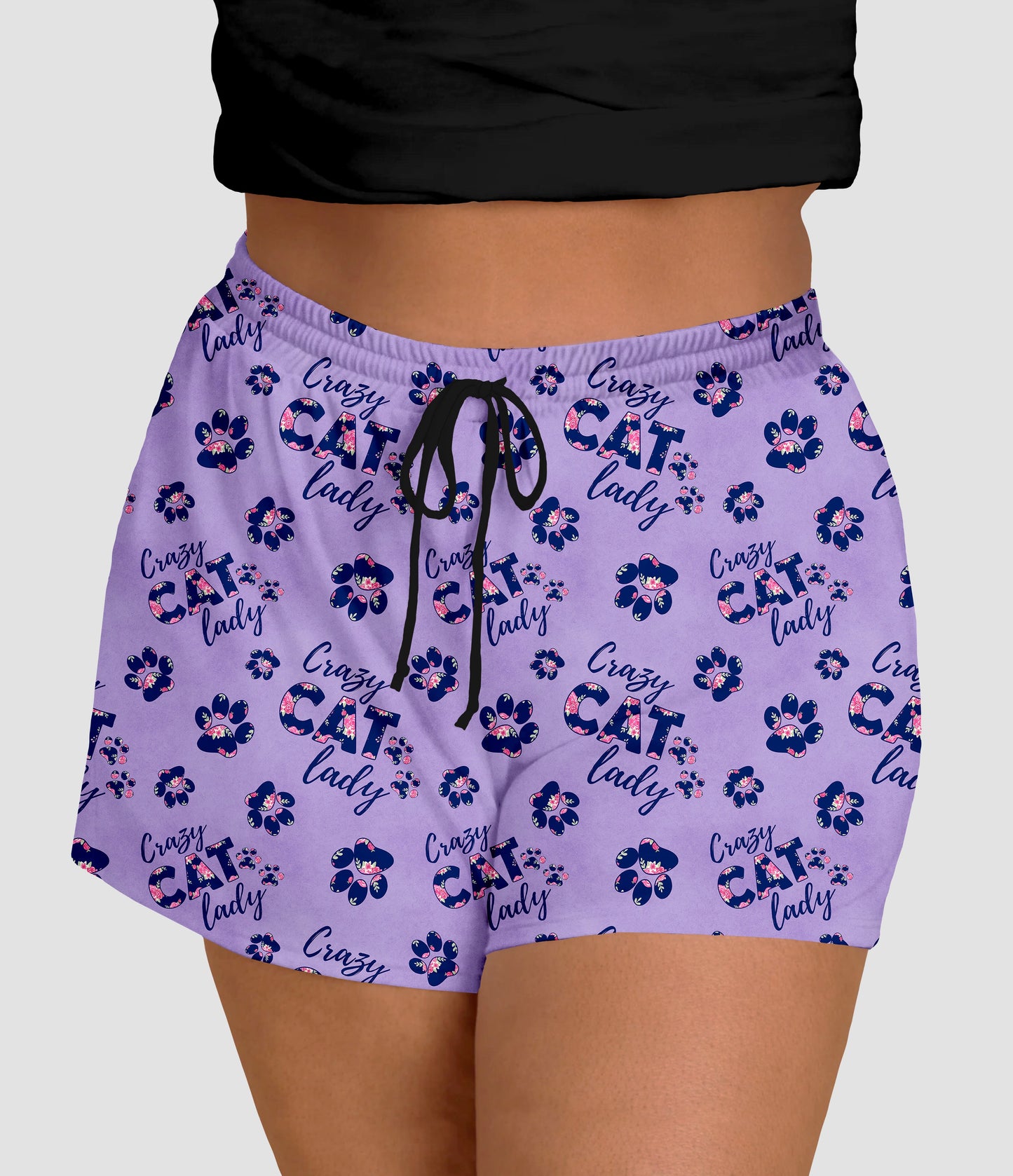 RTS - Crazy Cat Lady Jogger Shorts - Like A Duchess