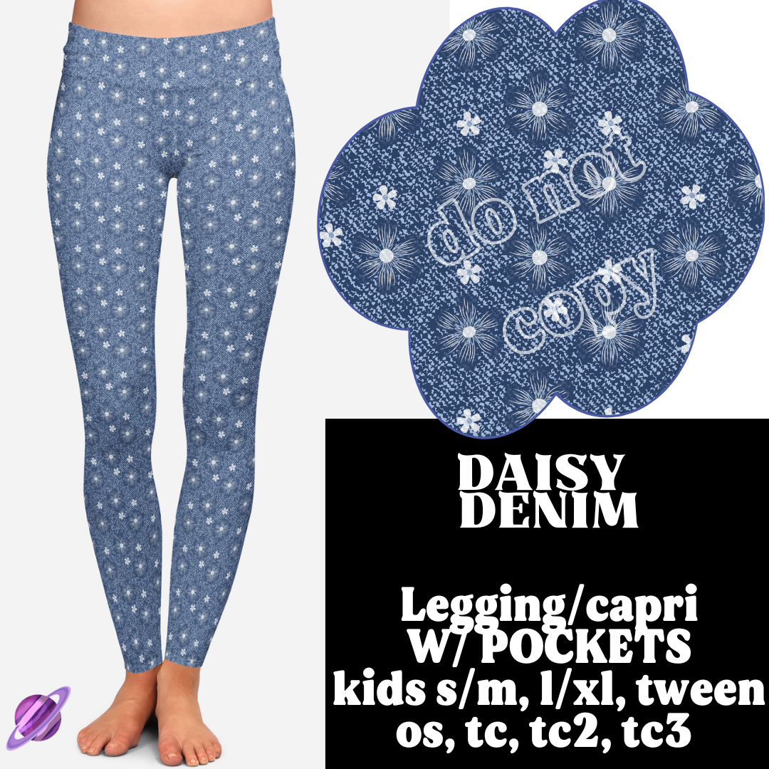 DAISY DENIM- DENIM PATTERN RUN - LEGGING/CAPRI - Like A Duchess