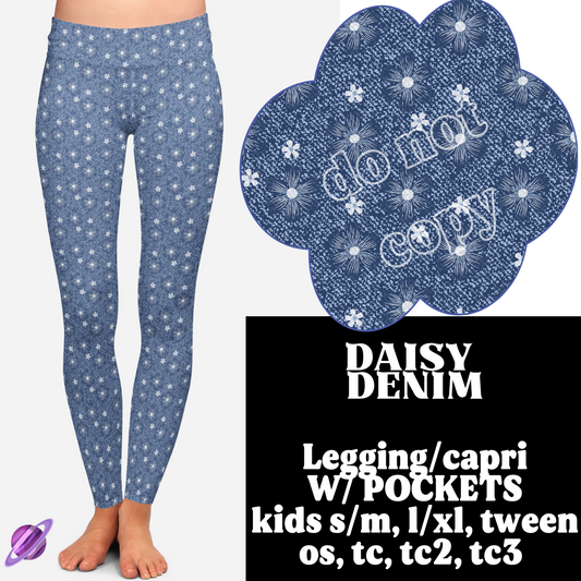DAISY DENIM- DENIM PATTERN RUN - LEGGING/CAPRI - Like A Duchess