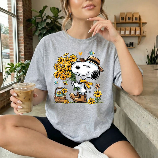 Dog with Flowers Tshirt - Like A Duchess