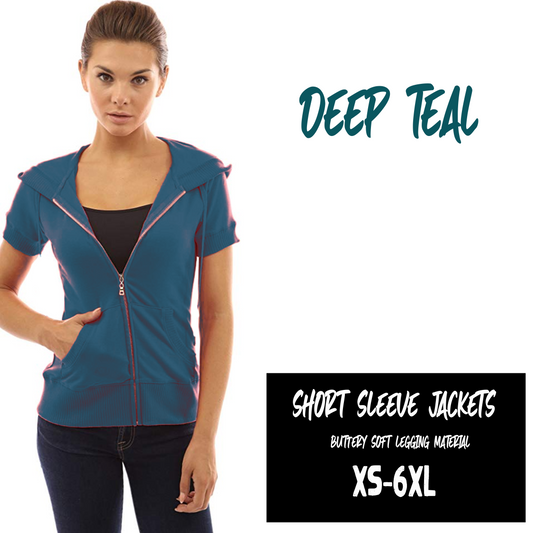LC Run-SOLID SHORT SLEEVE JACKETS-TEAL - Like A Duchess