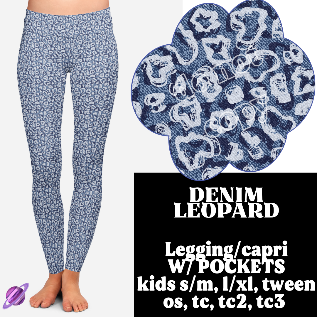 DENIM LEOPARD- DENIM PATTERN RUN - LEGGING/CAPRI - Like A Duchess