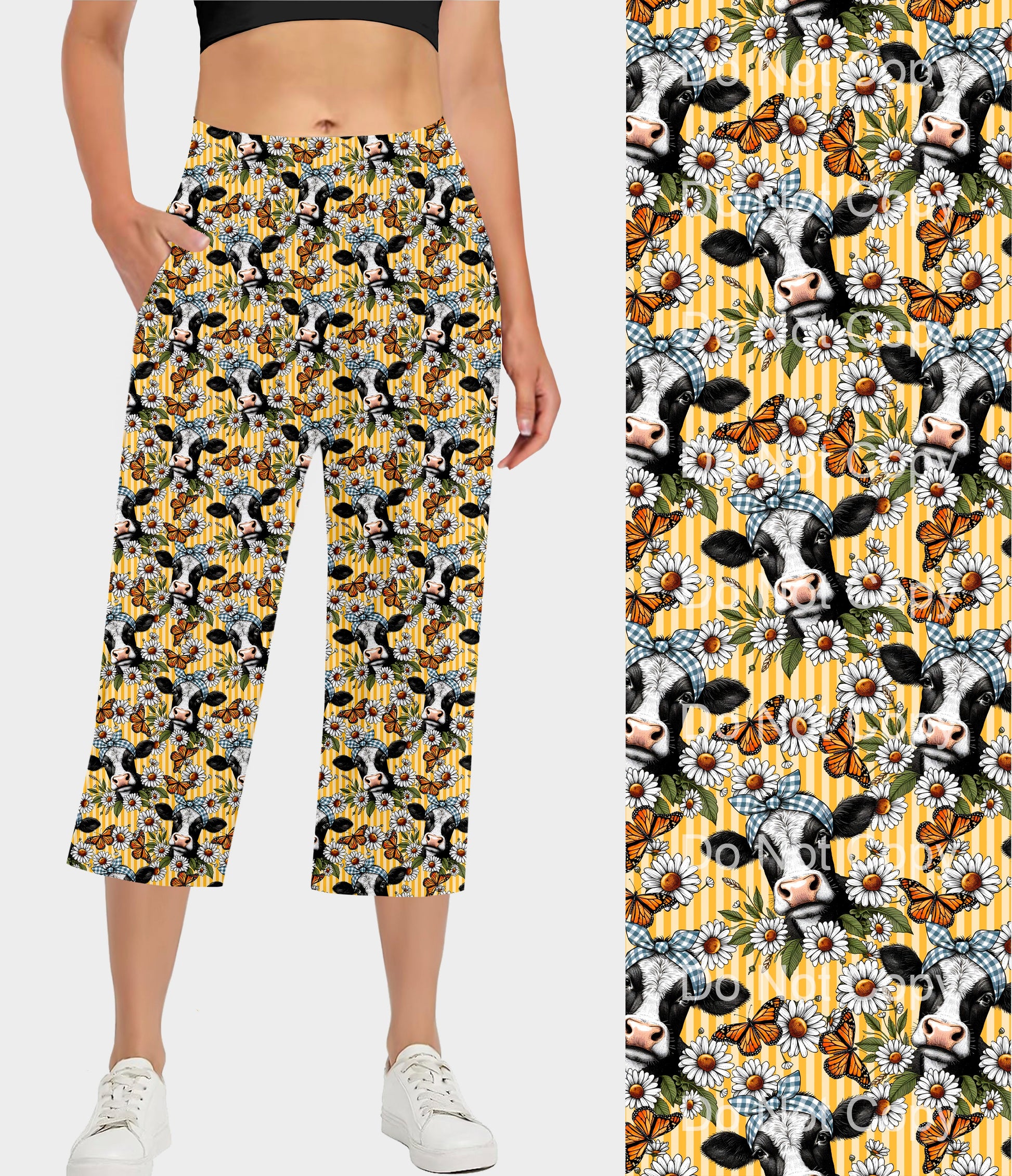 RTS - Daisy Cows Capri Lounge Pants - Like A Duchess