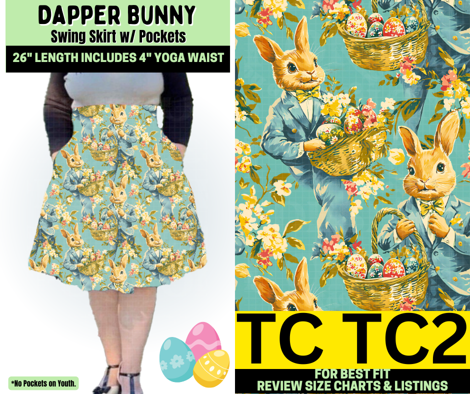 Dapper Bunny Swing Skirt - Like A Duchess