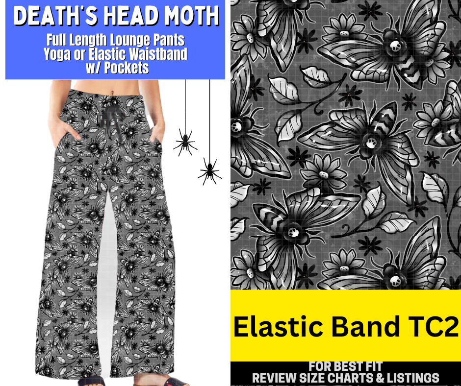 Death's Head Moth Full Length Lounge Pants - Like A Duchess