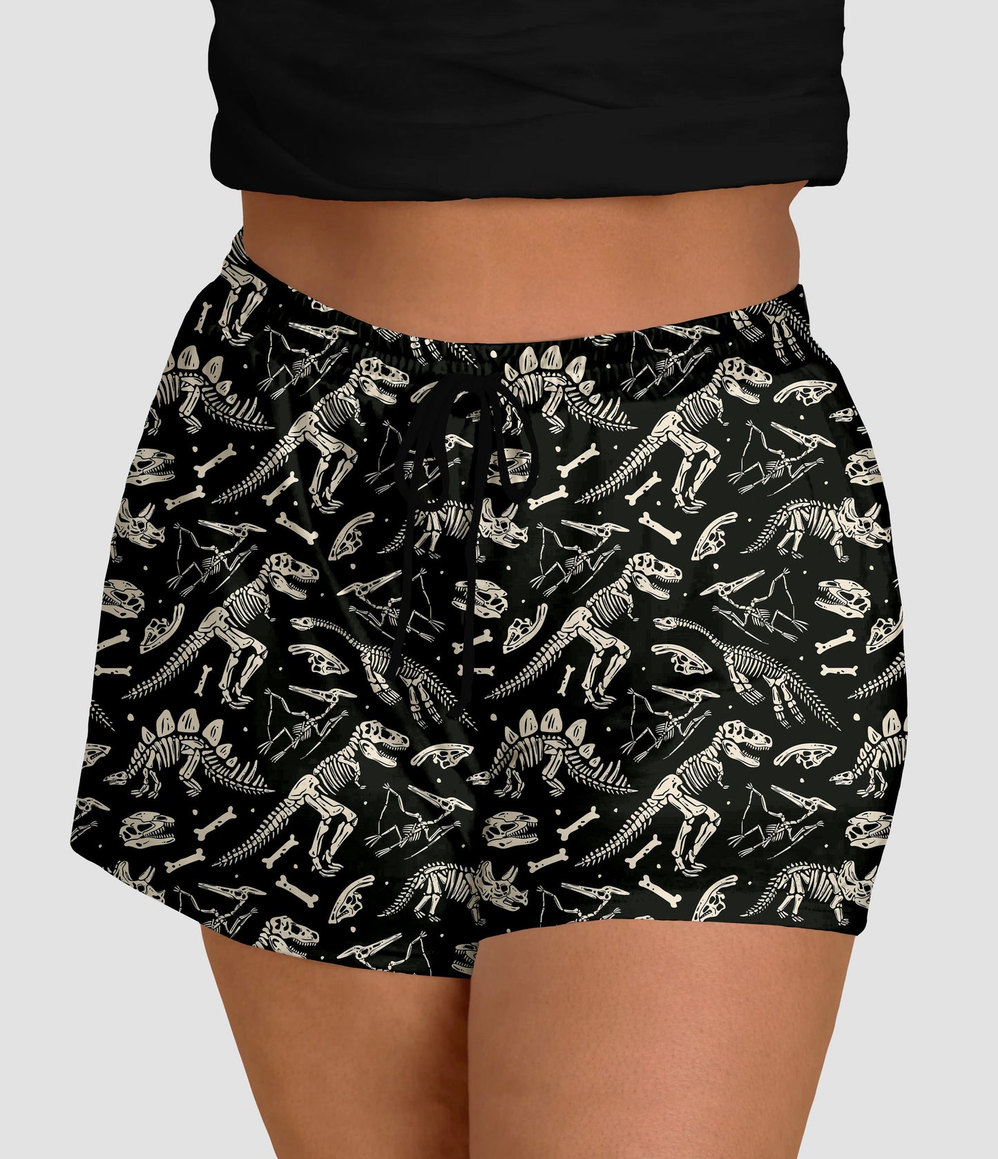 RTS - Dinosaur Skeleton Jogger Shorts - Like A Duchess