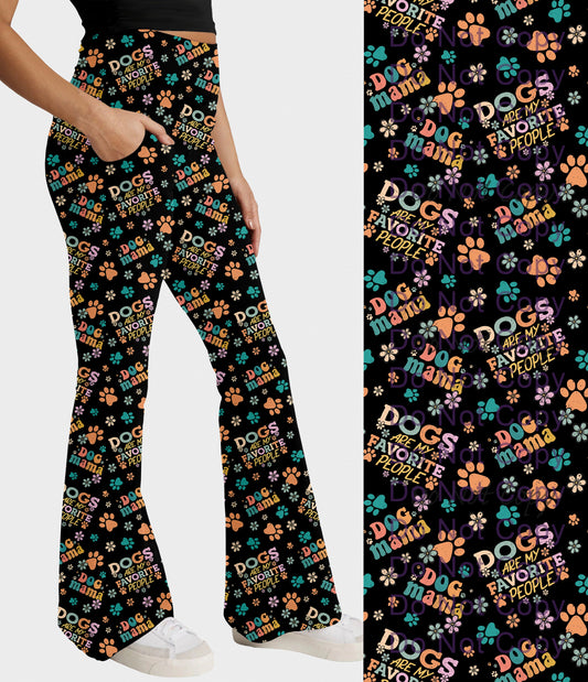 RTS - Dogs are My Favorite Flare Leggings w/ Pockets - Like A Duchess