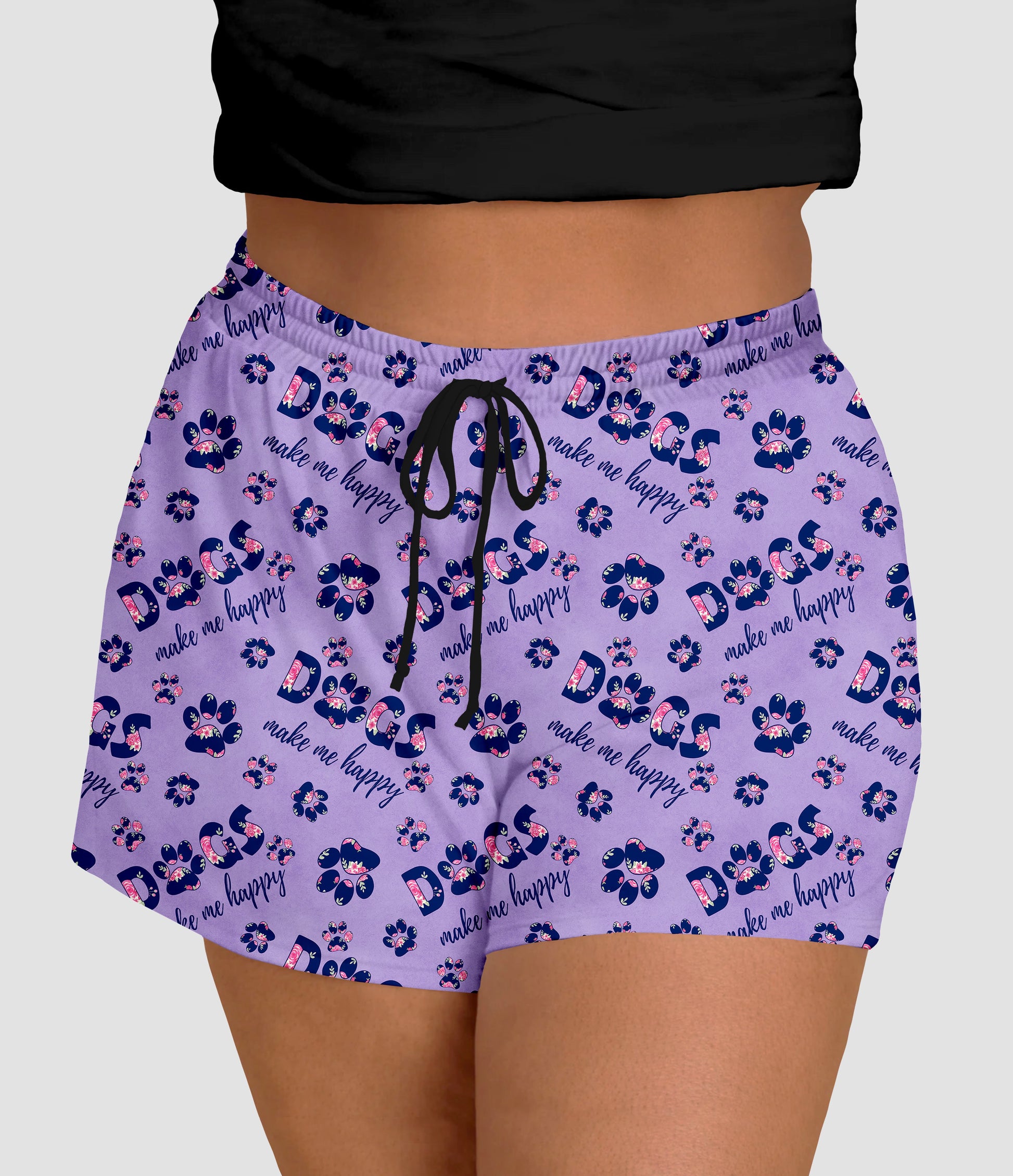 RTS - Dogs Make Me Happy Jogger Shorts - Like A Duchess