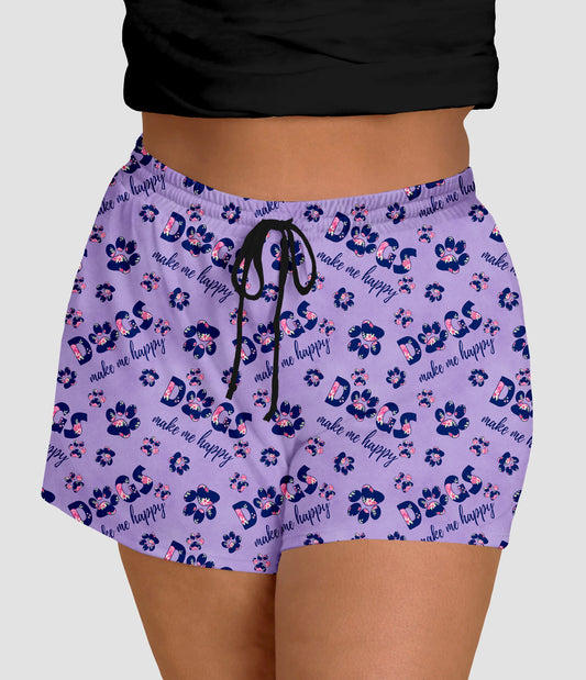 RTS - Dogs Make Me Happy Jogger Shorts - Like A Duchess