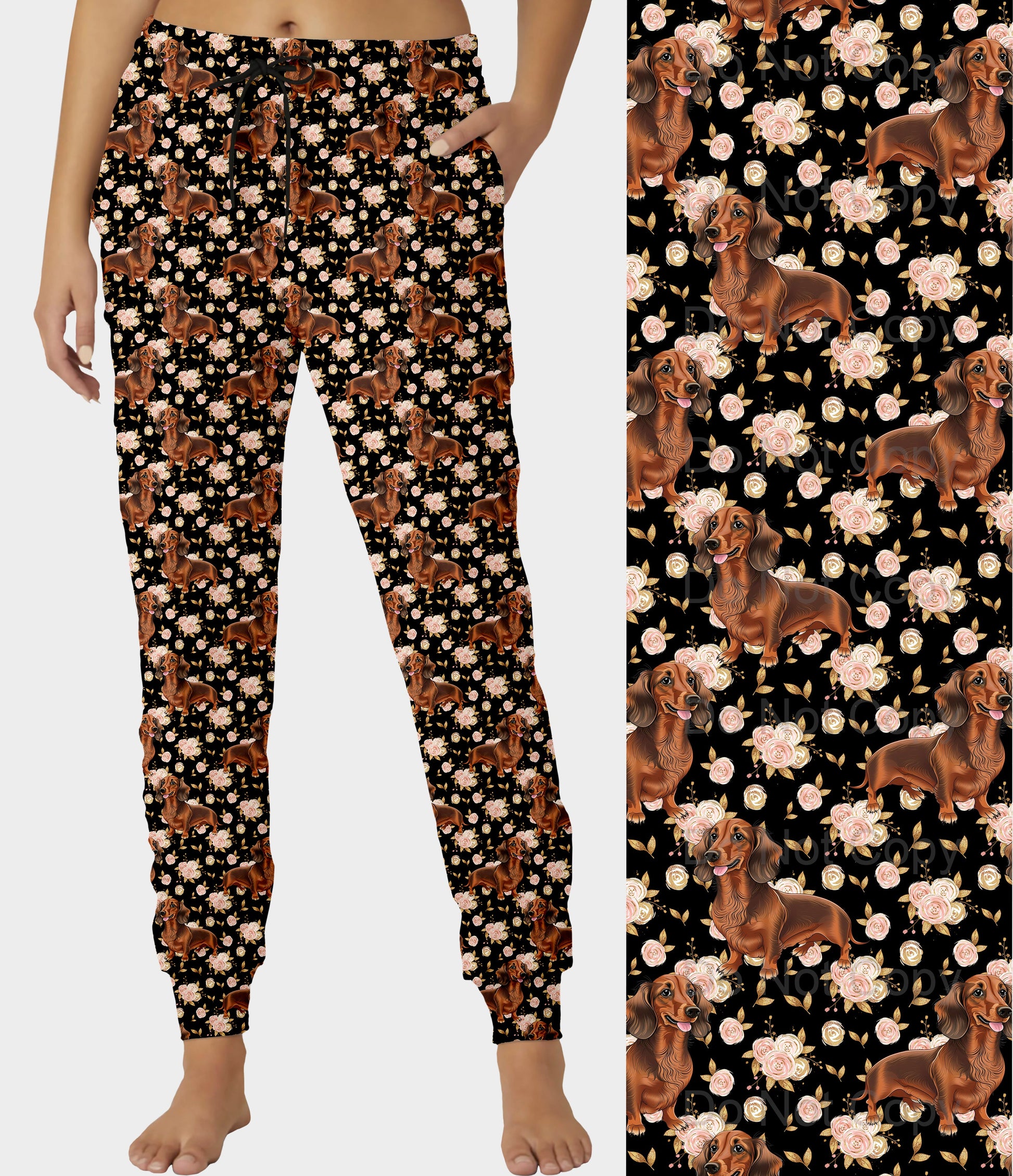RTS - Floral Doxie Joggers - Like A Duchess