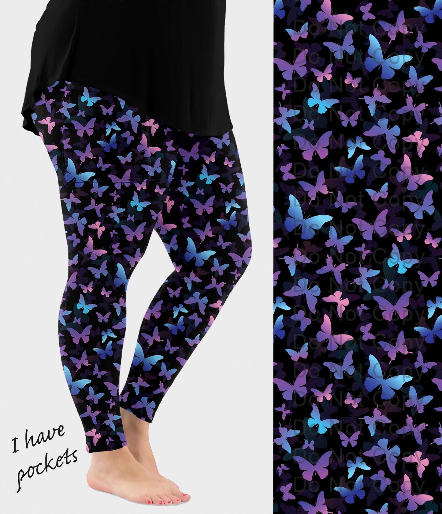 RTS - Dreamscape Butterfly Leggings w/ Pockets - Like A Duchess
