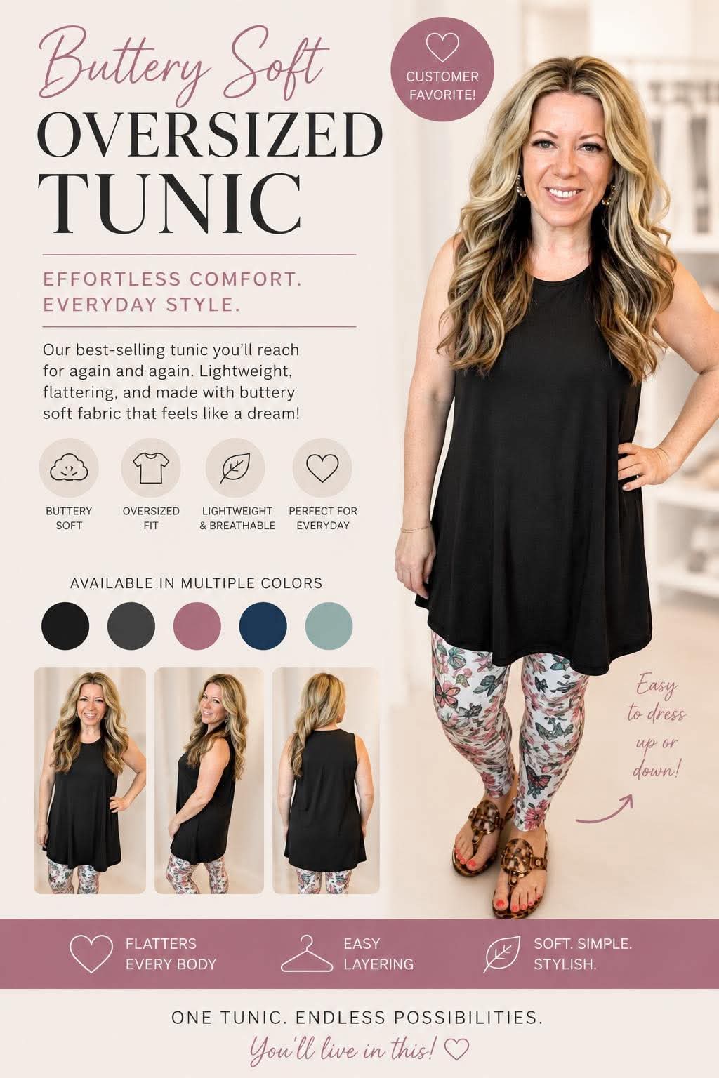 Treasure Lilly Solid Tunic *RTS - Like A Duchess