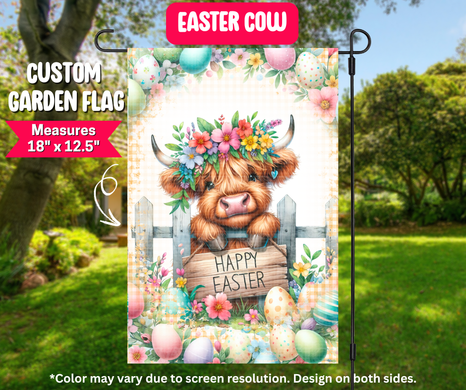 Easter Cow Garden Flag - Like A Duchess