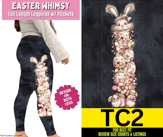 Easter Whimsy Full Length Leggings w/ Side Leg Designs - Like A Duchess