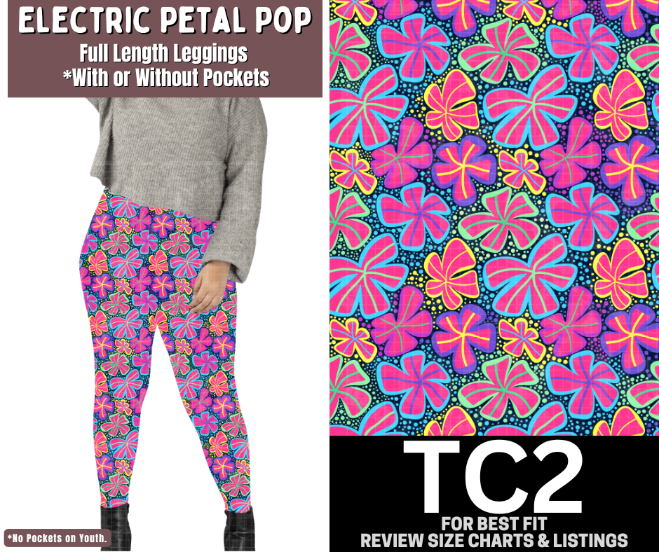 Electric Petal Pop Full Length Leggings w/ Pockets - Like A Duchess