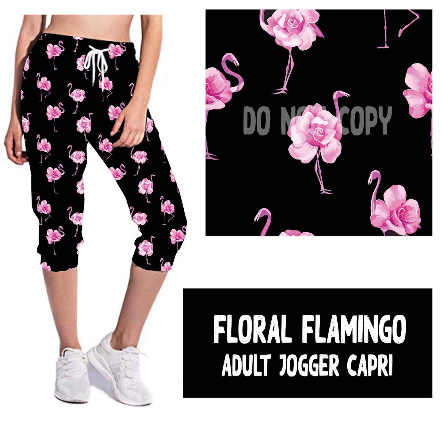 FLORAL FLAMINGO- JOGGER CAPRI - Like A Duchess