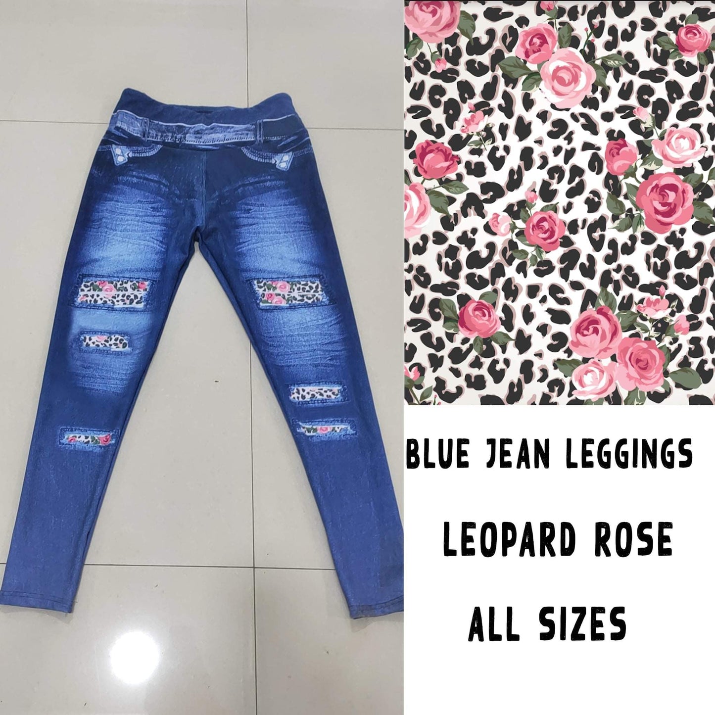 LEGGING JEAN RUN-LEOPARD ROSE (ACTIVE BACK POCKETS) - Like A Duchess