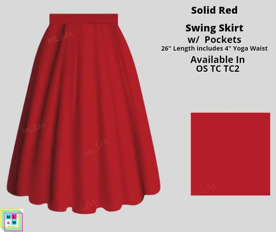 Solid Red Skirt