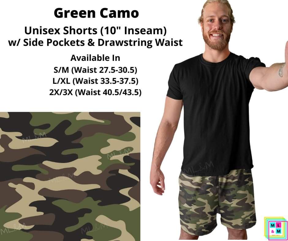 Green Camo Unisex Shorts - Like A Duchess