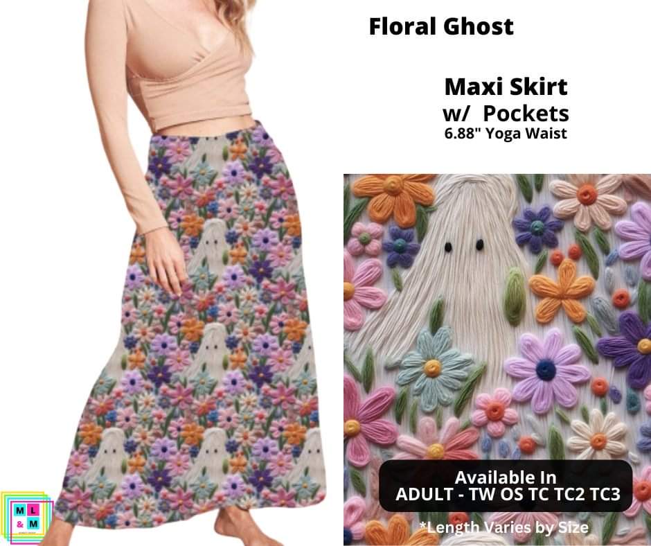 Floral Ghost Maxi Skirt