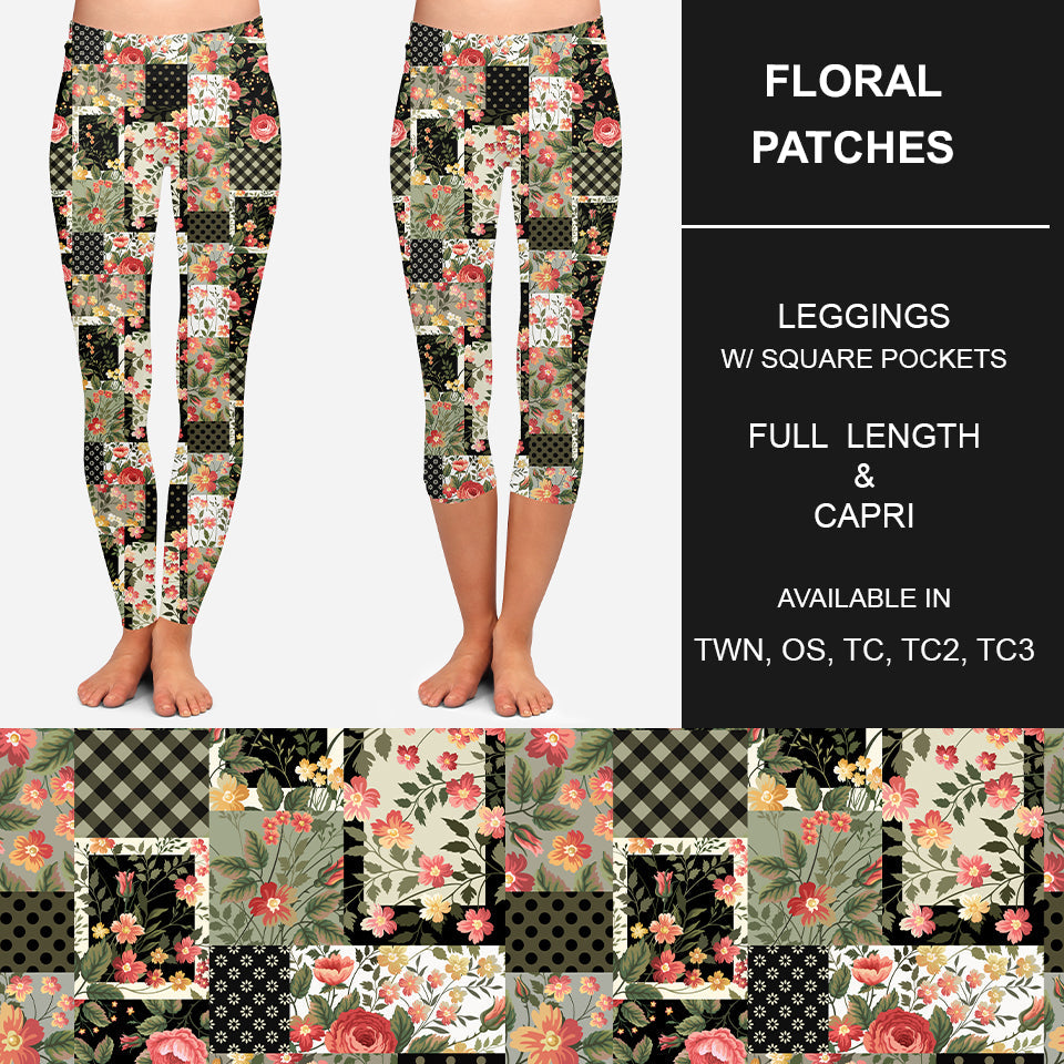 RTS - Floral Patch Leggings w/ Pockets - Like A Duchess