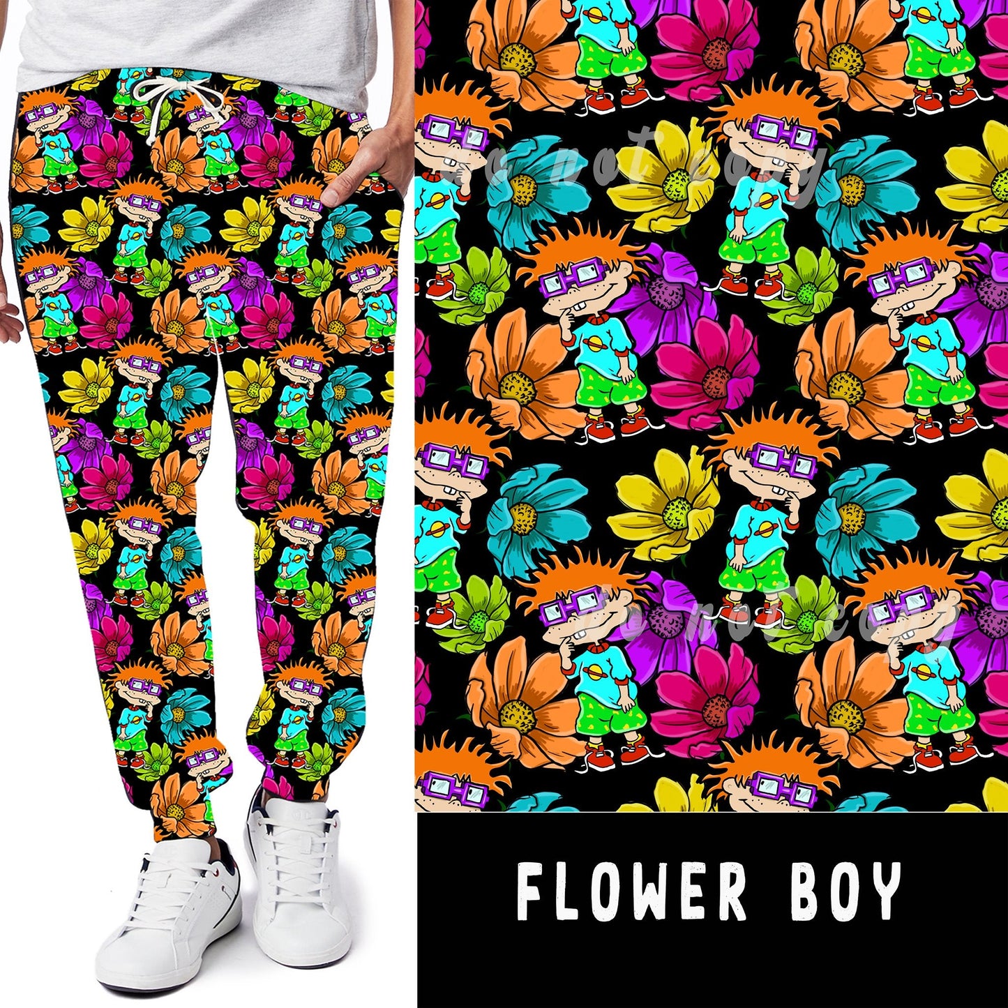 90'S TOON RUN-FLOWER BOY LEGGINGS/JOGGERS - Like A Duchess
