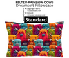 Felted Rainbow Cows Dreamsoft Pillowcase