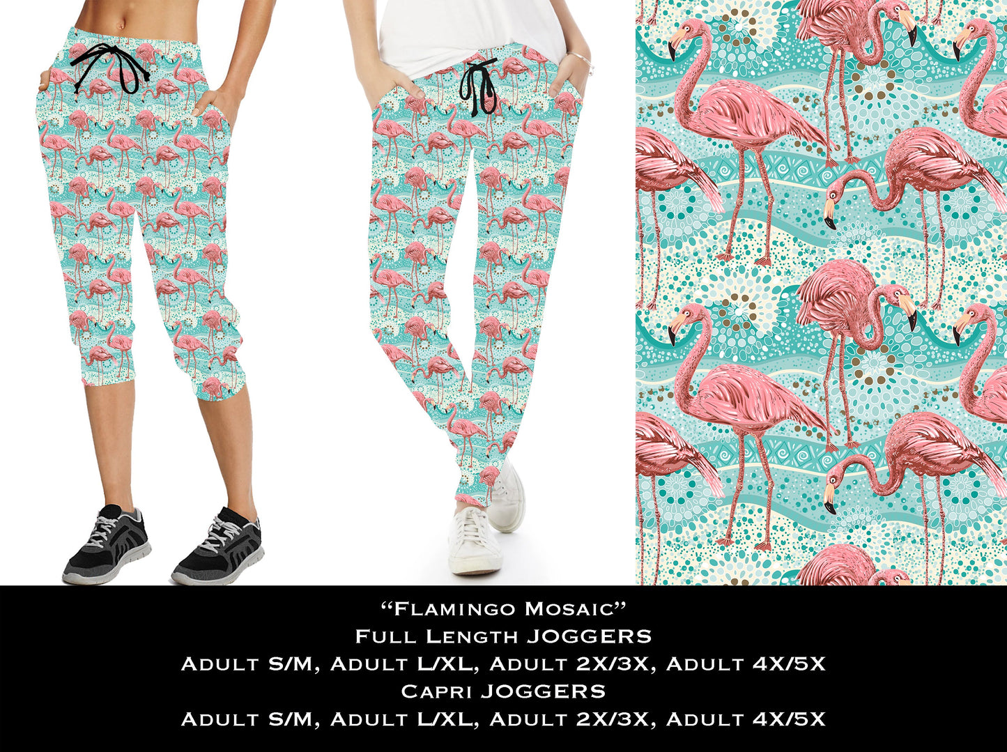 Flamingo Mosaic - Capri Joggers - Like A Duchess