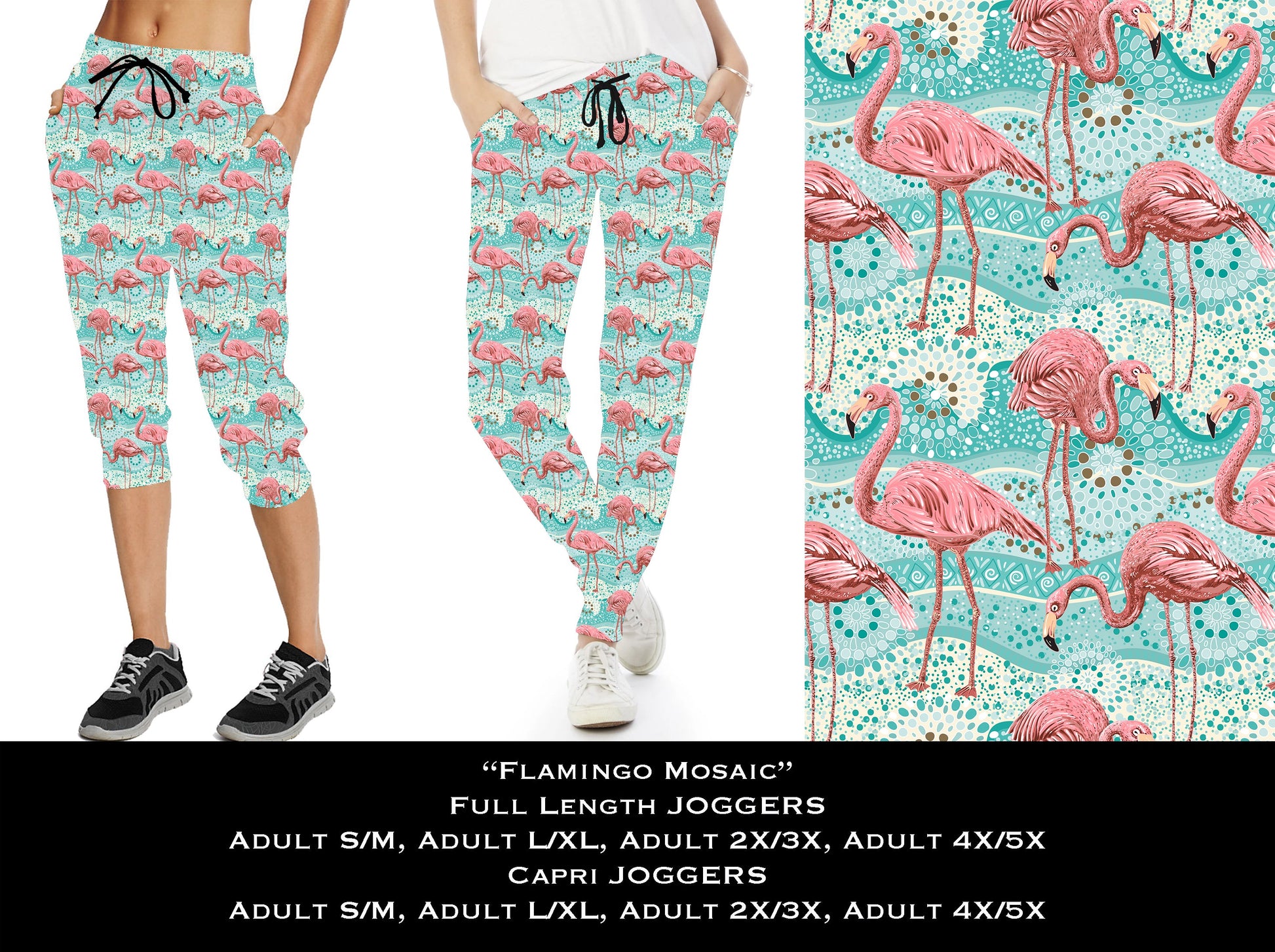 Flamingo Mosaic - Capri Joggers - Like A Duchess