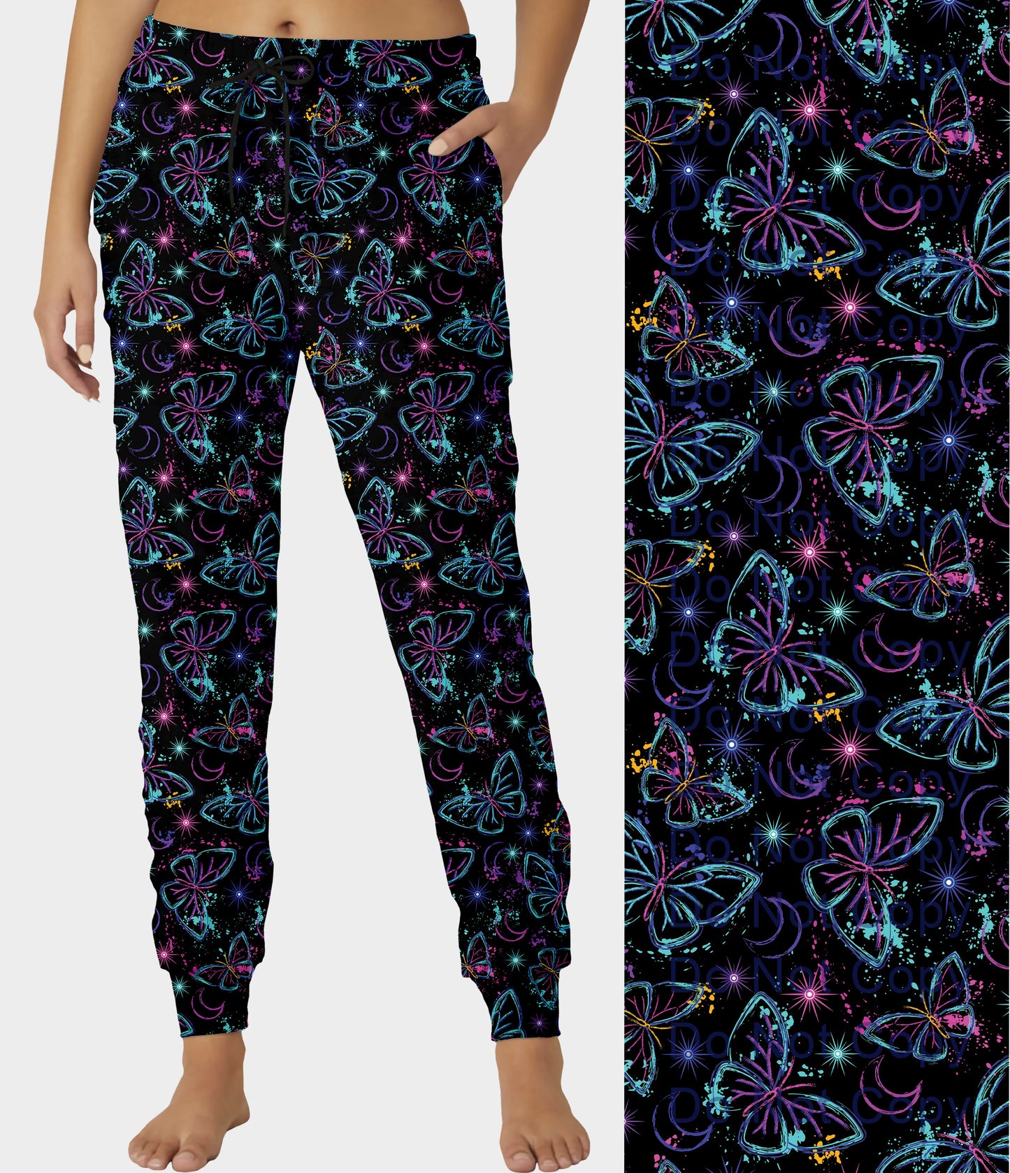 RTS - Fluorescent Butterfly Joggers - Like A Duchess
