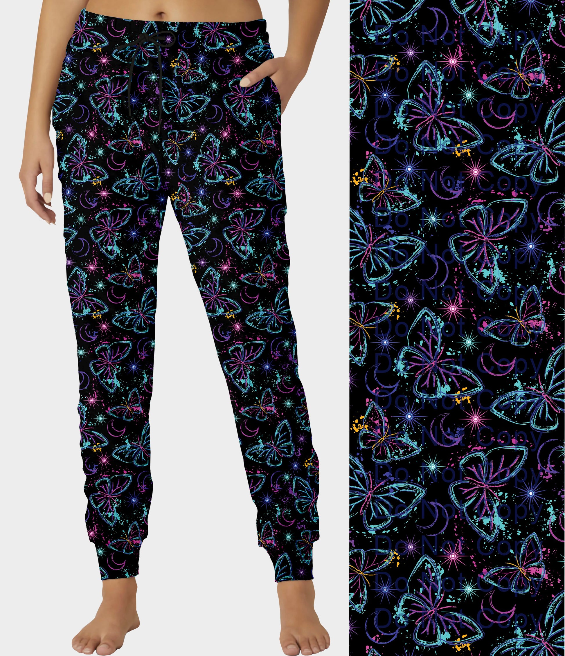 RTS - Fluorescent Butterfly Joggers - Like A Duchess