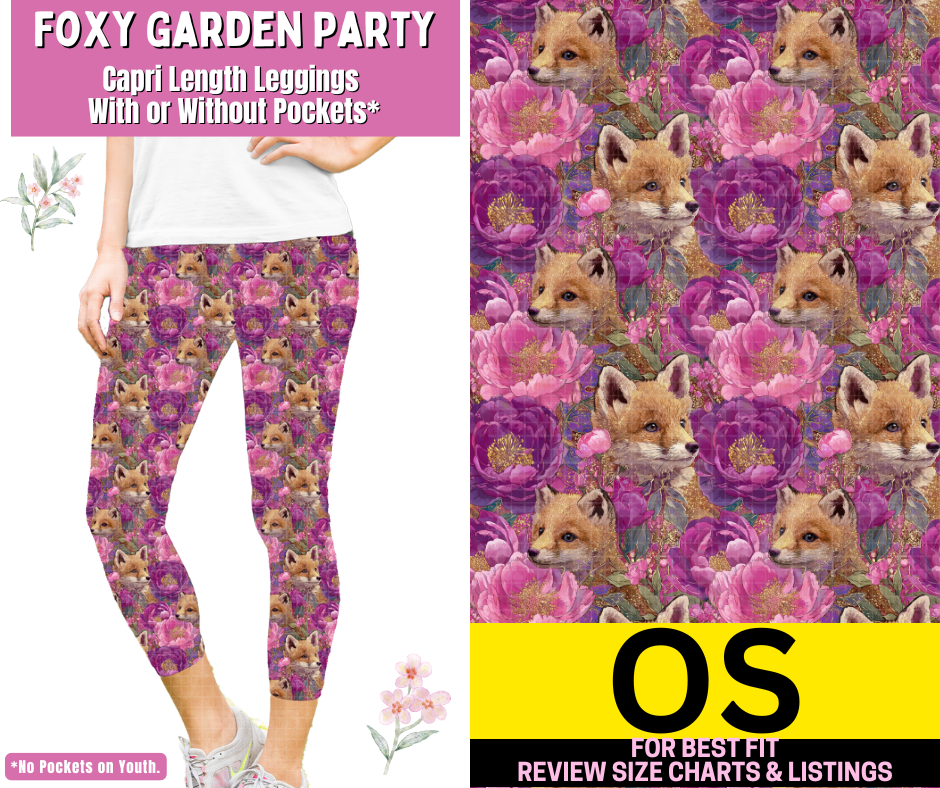 Foxy Garden Party Capri Length Leggings w/ Pockets - Like A Duchess