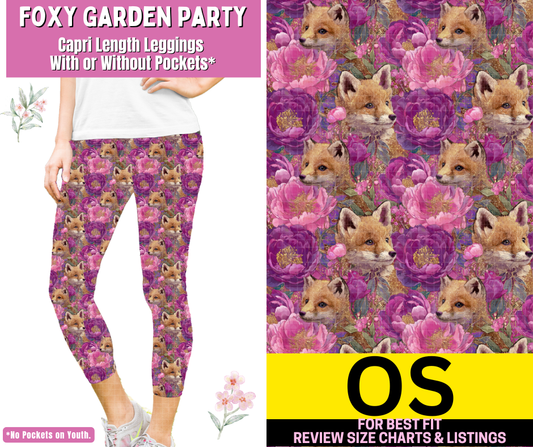 Foxy Garden Party Capri Length Leggings w/ Pockets - Like A Duchess