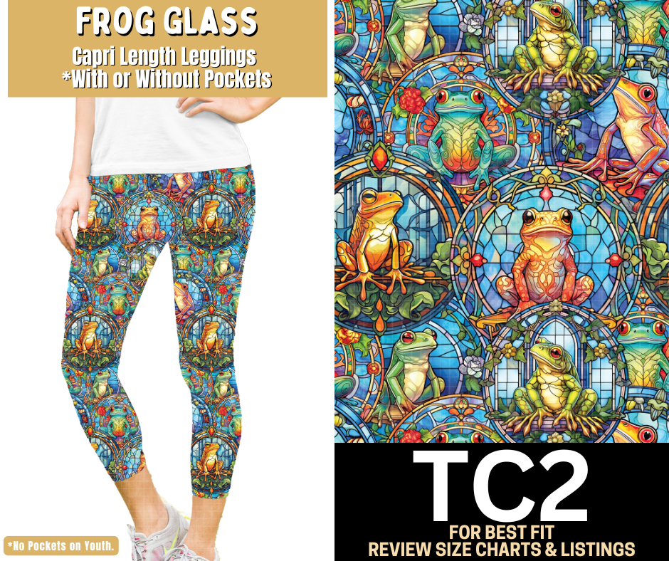 Frog Glass Capri Length Leggings w/ Pockets - Like A Duchess