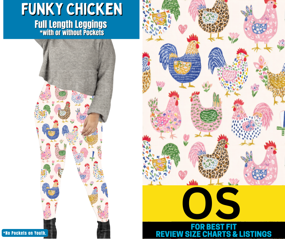 Funky Chicken Full Length Leggings w/ Pockets - Like A Duchess