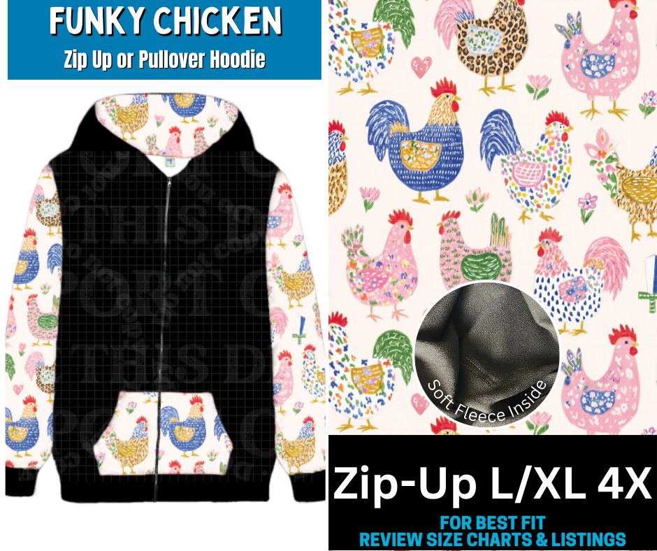 Funky Chicken Zip-Up Hoodie - Like A Duchess