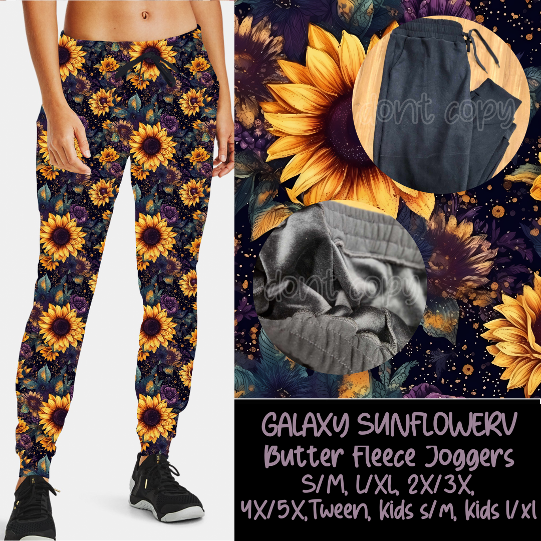 GALAXY SUNFLOWER - BUTTER FLEECE LINED UNISEX JOGGERS - Like A Duchess