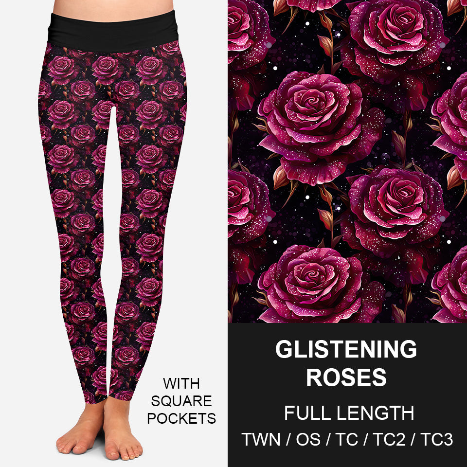 RTS - Glistening Roses Leggings w/ Pockets - Like A Duchess
