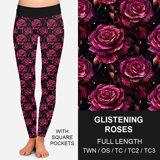 RTS - Glistening Roses Leggings w/ Pockets - Like A Duchess