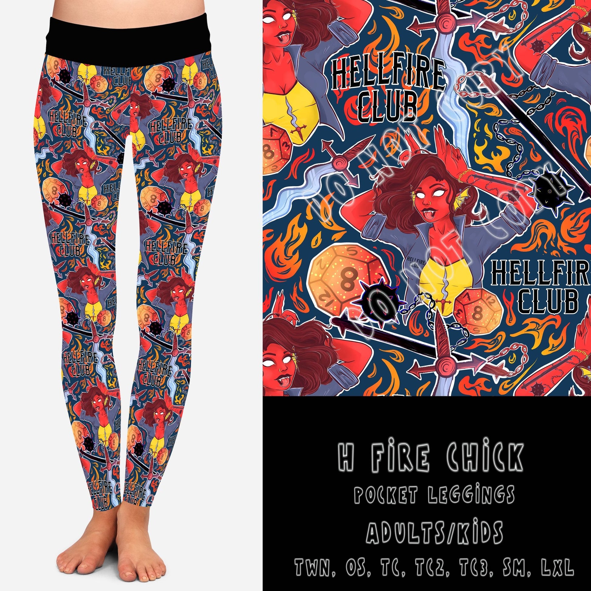STRANGE RUN- H FIRE CHICK LEGGINGS/JOGGERS - Like A Duchess