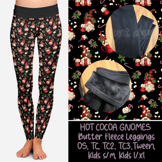 HOT COCOA GNOMES - BUTTER FLEECE LINED LEGGINGS - Like A Duchess