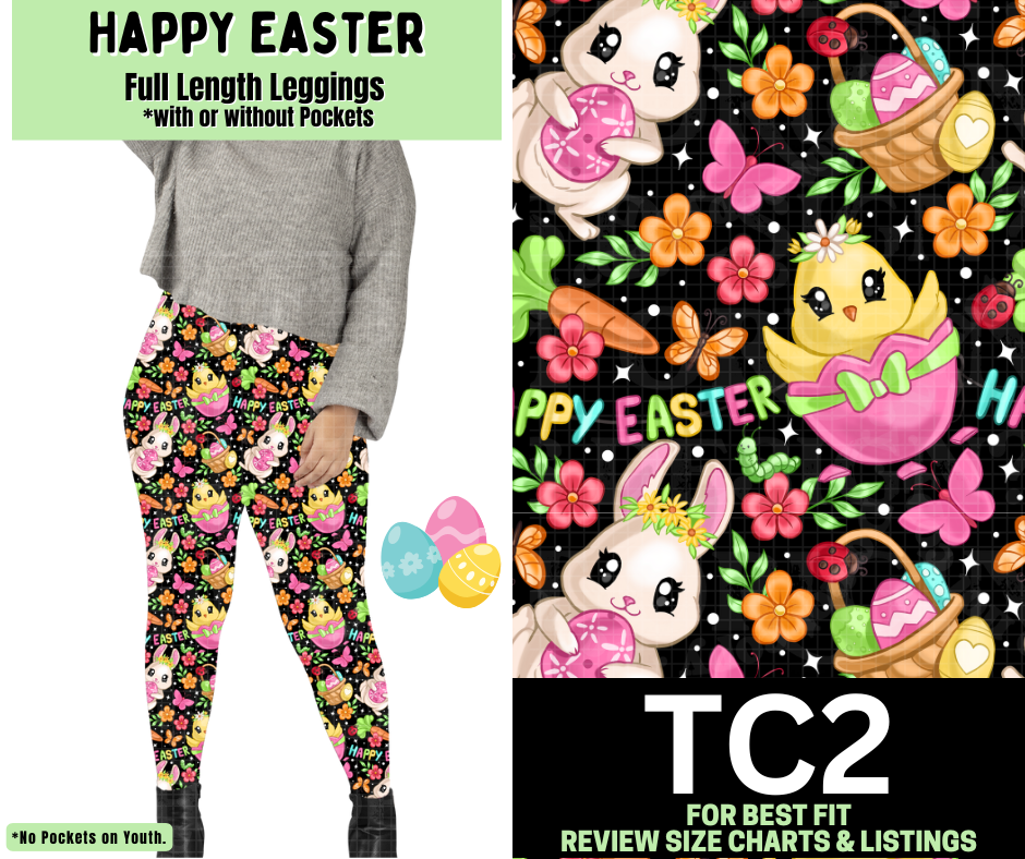 Happy Easter Full Length Leggings w/ Pockets - Like A Duchess