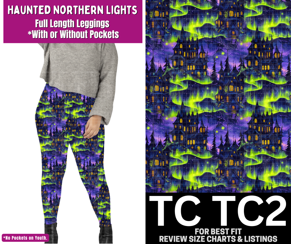Haunted Northern Lights Full Length Leggings w/ Pockets - Like A Duchess