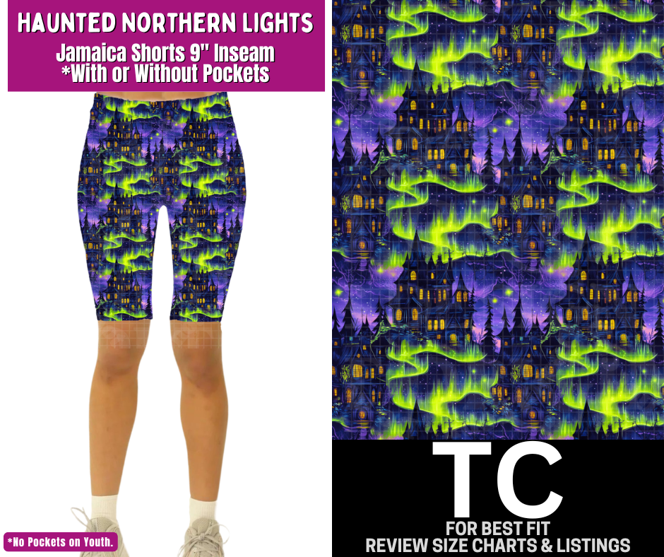Haunted Northern Lights Jamaica Shorts w/ Pockets - Like A Duchess
