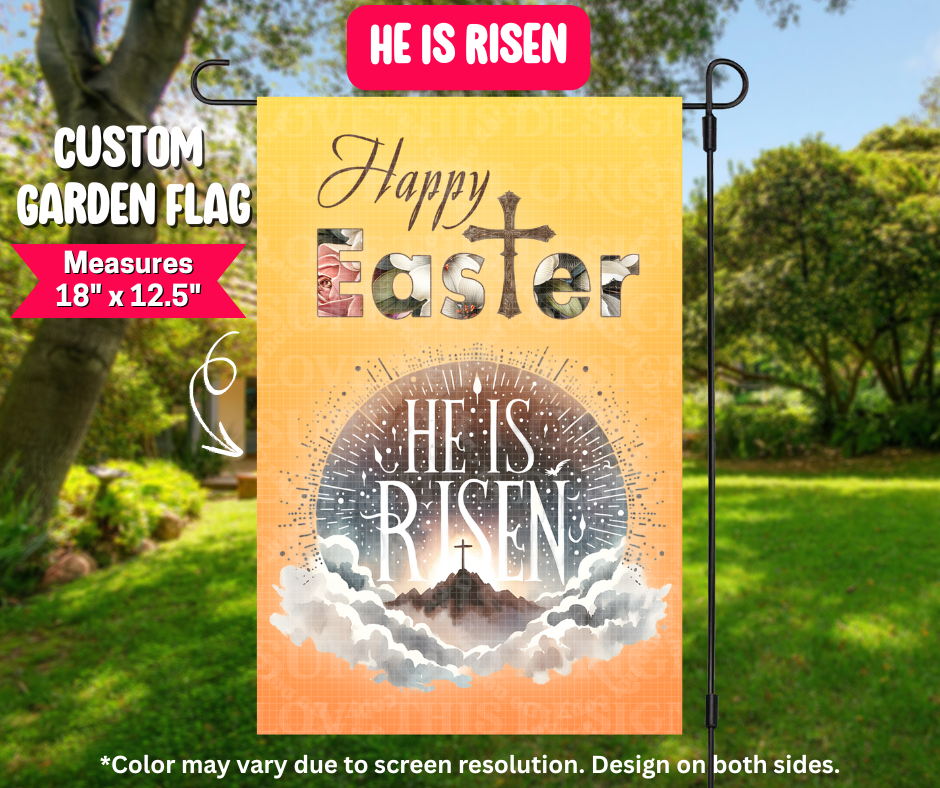 He Is Risen Garden Flag - Like A Duchess